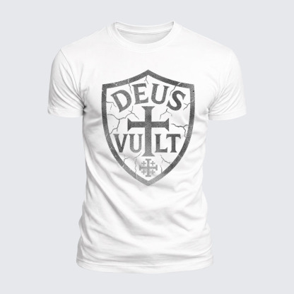 Deus Vult Jesus God Christian  – Luxe Mercerized Interlock Cotton Tee
