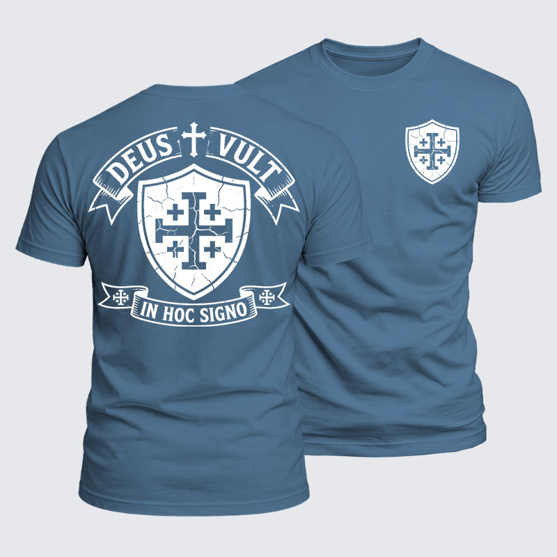 Deus Vult Jesus God Christian  – Luxe Mercerized Interlock Cotton Tee