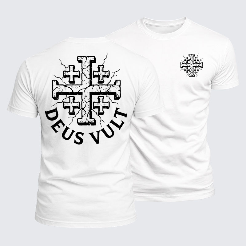 Deus Vult Jesus God Christian  – Luxe Mercerized Interlock Cotton Tee