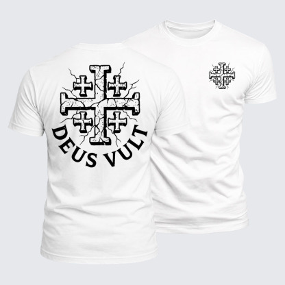 Deus Vult Jesus God Christian  – Luxe Mercerized Interlock Cotton Tee