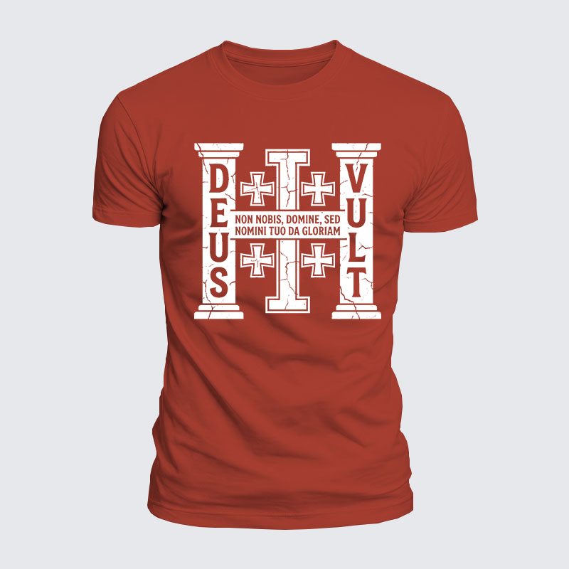 Deus Vult Jesus God Christian  – Luxe Mercerized Interlock Cotton Tee