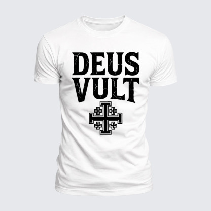 Deus Vult Jesus God Christian  – Luxe Mercerized Interlock Cotton Tee