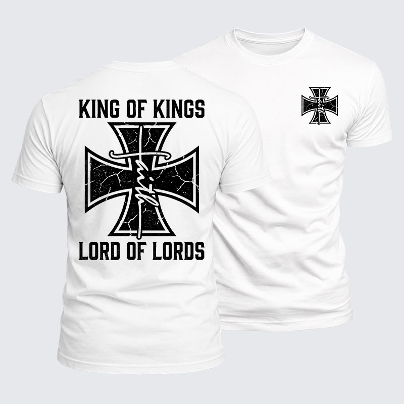 King Of Kings Lord Of Lords Jesus God Christian  – Luxe Mercerized Interlock Cotton Tee