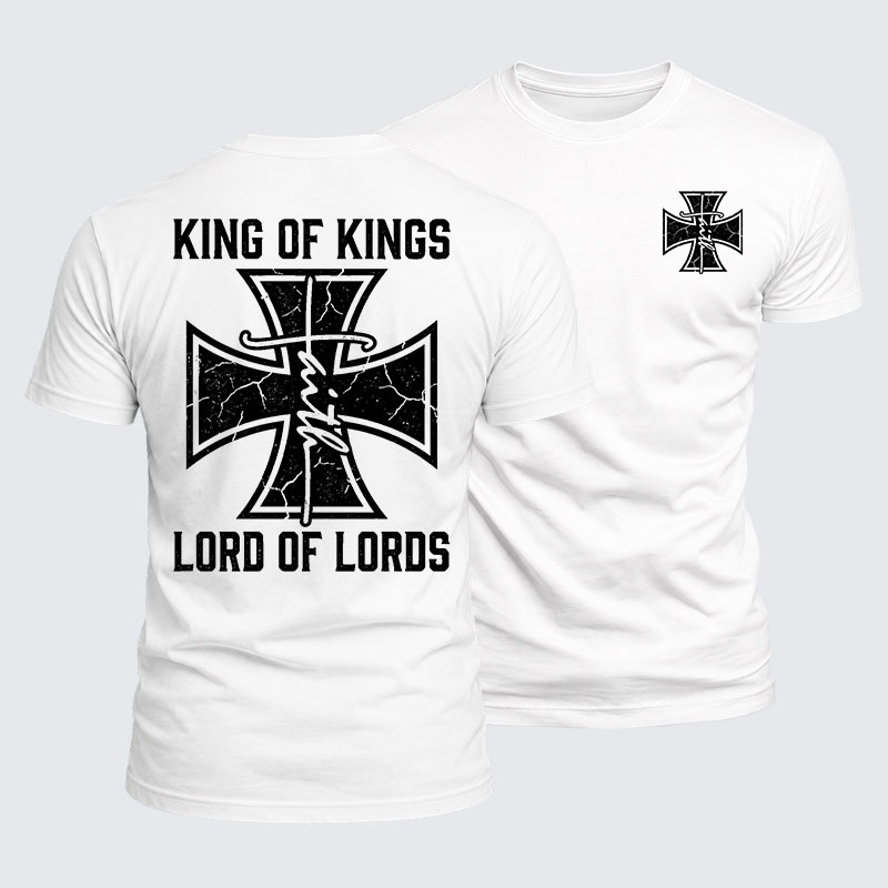 King Of Kings Lord Of Lords Jesus God Christian  – Luxe Mercerized Interlock Cotton Tee