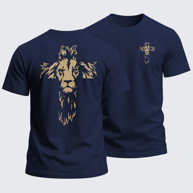 Heavyweight Cotton Tee -Lion Cross