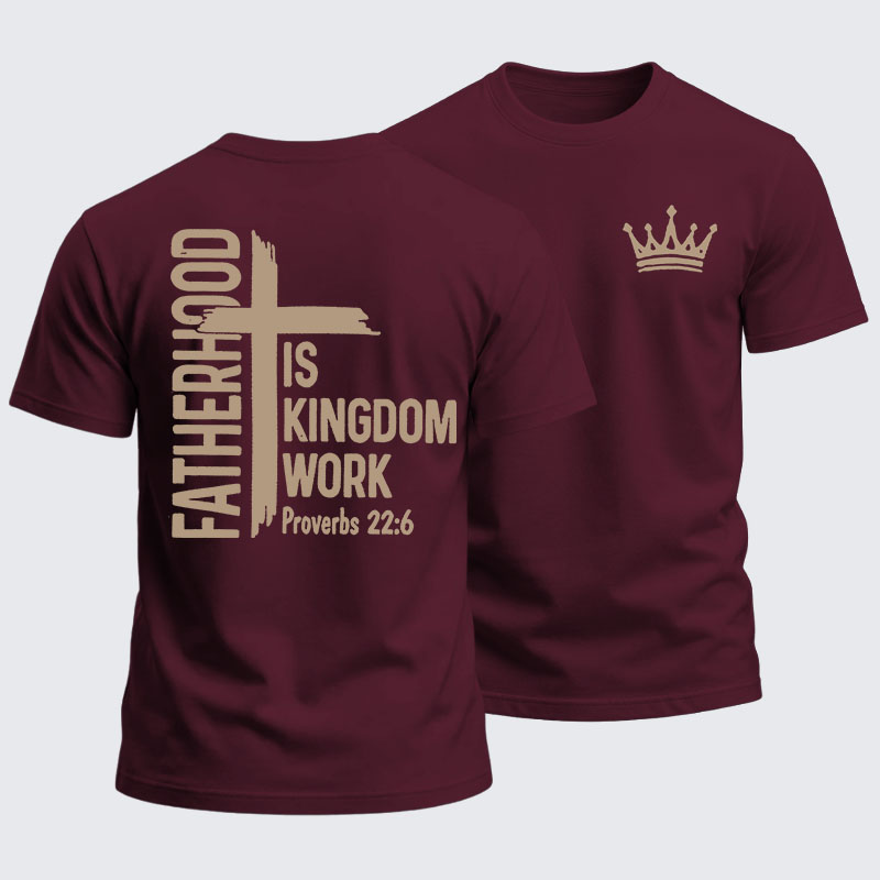 Heavyweight Cotton Tee - Fatherhood is Kingdom Work