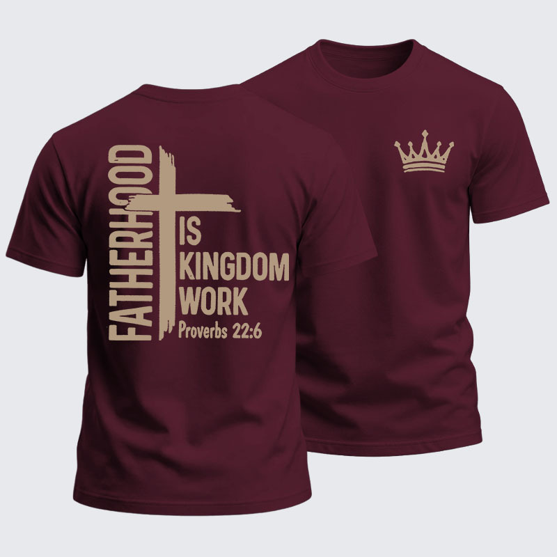 Heavyweight Cotton Tee - Fatherhood is Kingdom Work