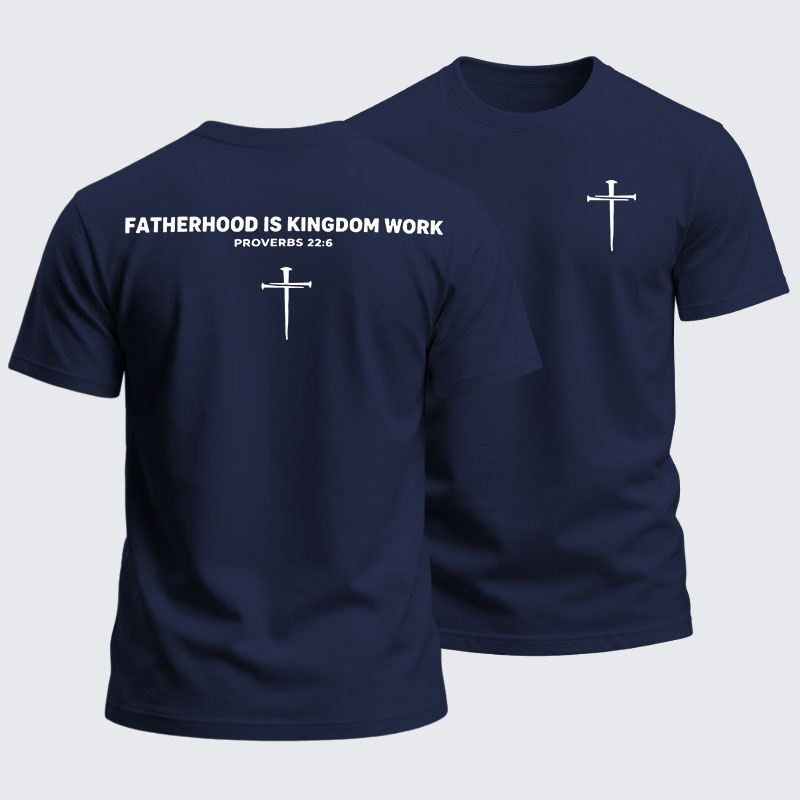 Heavyweight Cotton Tee - Fatherhood is Kingdom Work