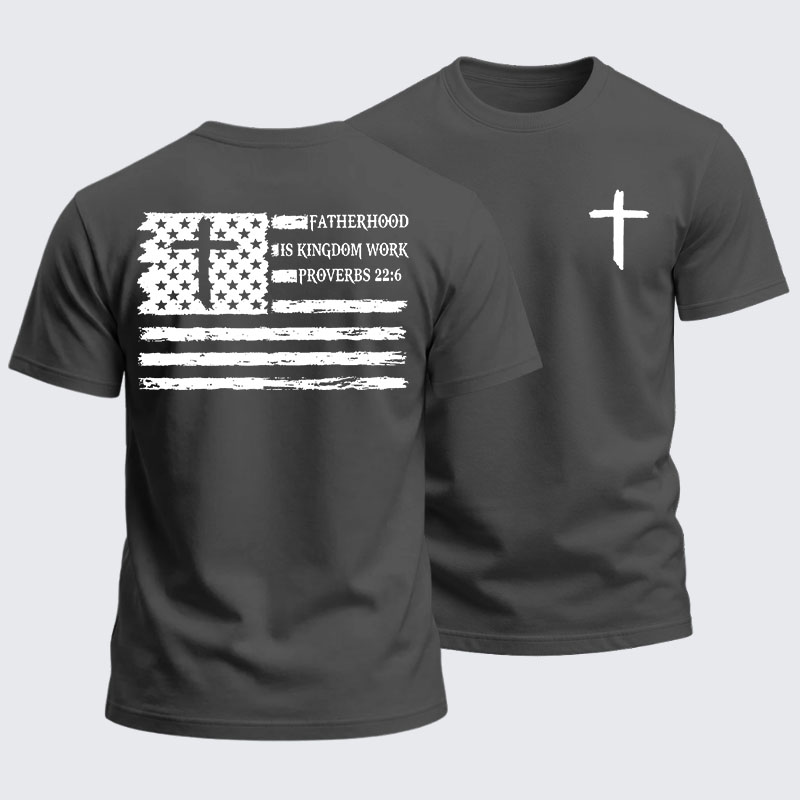 Heavyweight Cotton Tee - Fatherhood is Kingdom Work
