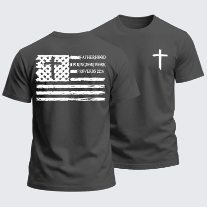 Heavyweight Cotton Tee - Fatherhood is Kingdom Work