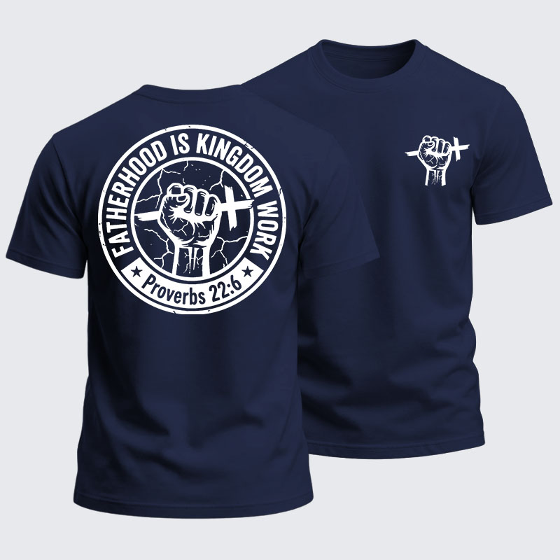 Heavyweight Cotton Tee - Fatherhood is Kingdom Work