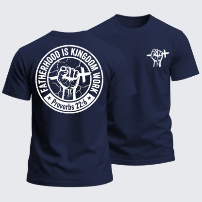 Heavyweight Cotton Tee - Fatherhood is Kingdom Work