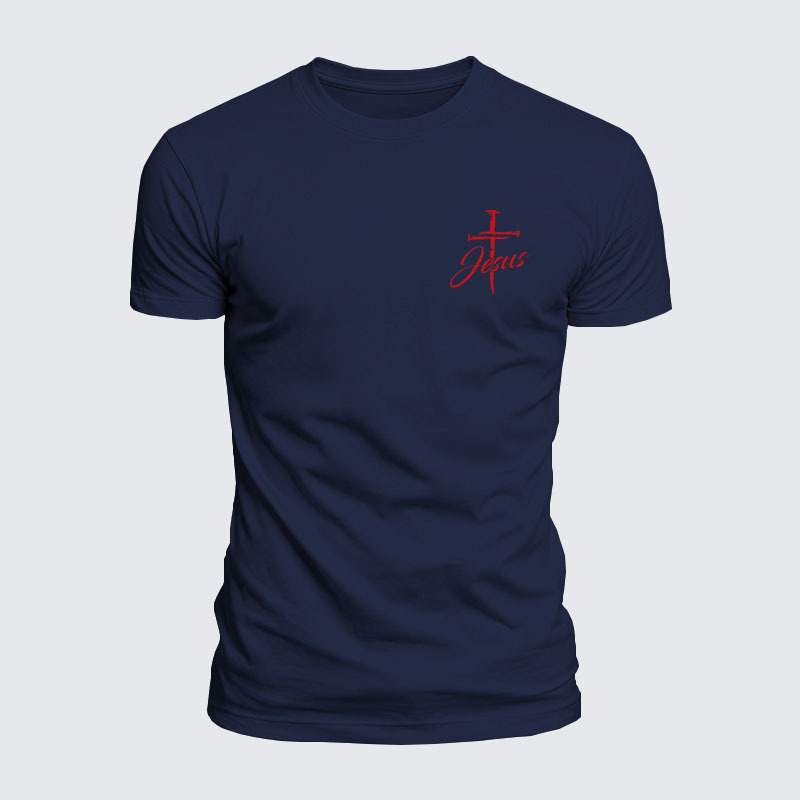 Man Of God Husband Dad Jesus God Christian Cotton T-Shirt