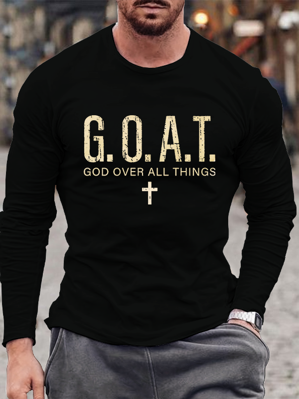 Men's  faith God'S Strong Hand Is Over My Life Long Sleeve T-Shirt
