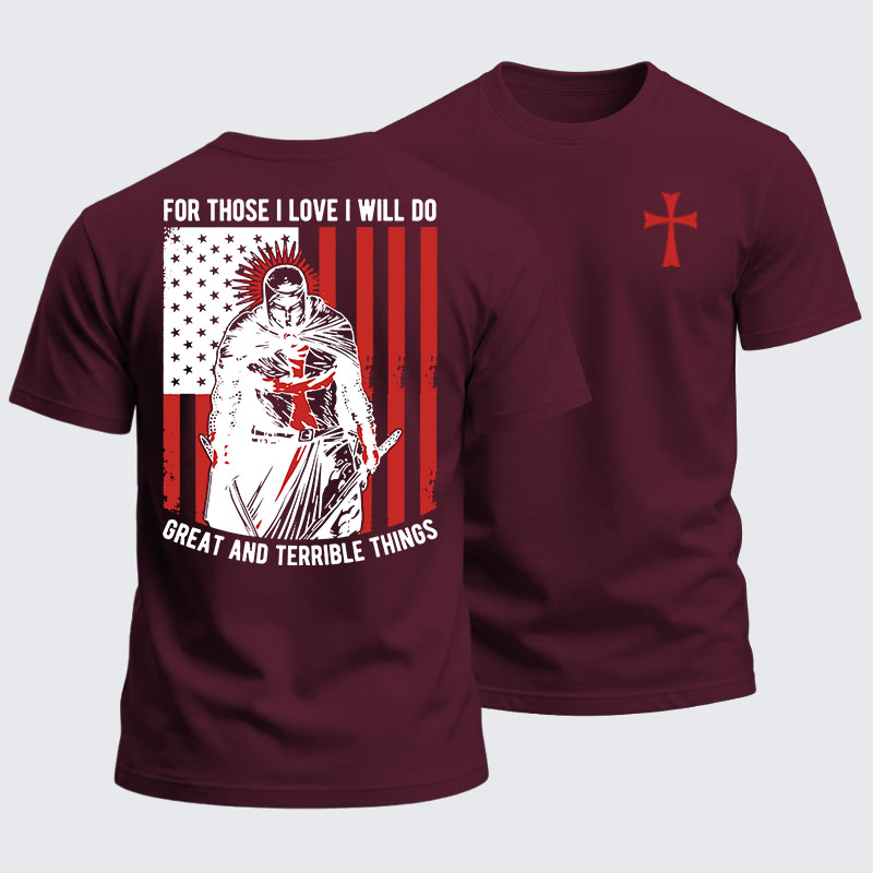 Heavyweight Cotton Tee -  Knights Templar Crusader