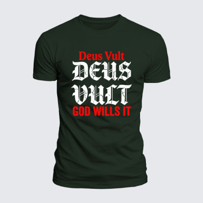 Luxe Mercerized Cotton Tee - Deus Vult: God Wills It
