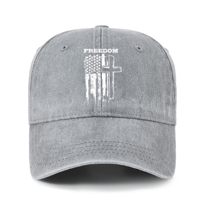 Heritage Washed Cap - Freedom Cross Vertical Flag