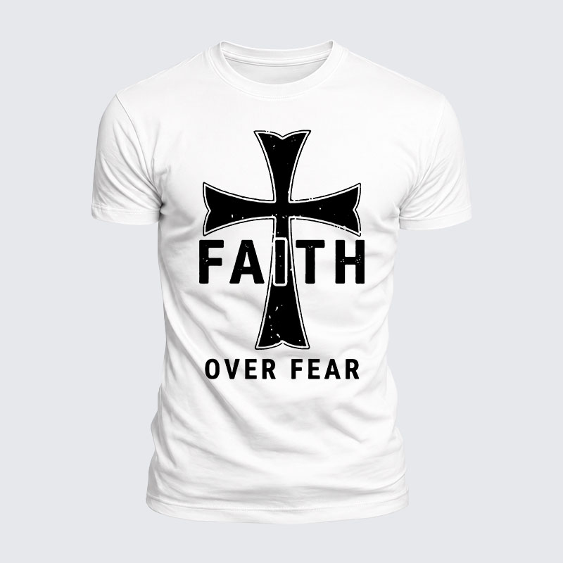 [Copy]Luxe Mercerized Cotton Tee - Faith Over Fear Knights Templar Crusader Cross