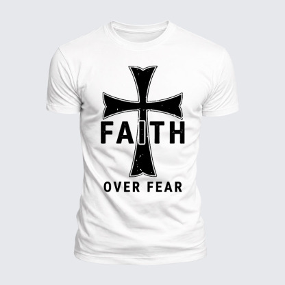 [Copy]Luxe Mercerized Cotton Tee - Faith Over Fear Knights Templar Crusader Cross