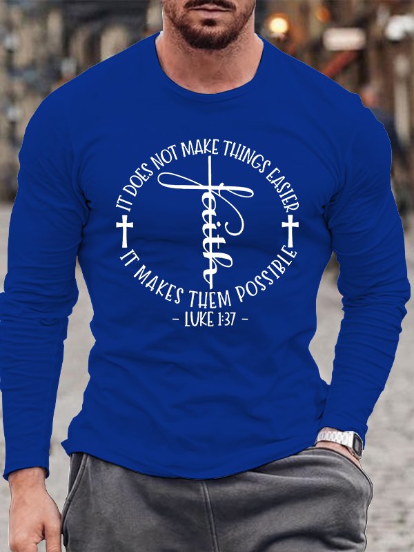 Men's  faith God'S Strong Hand Is Over My Life Long Sleeve T-Shirt