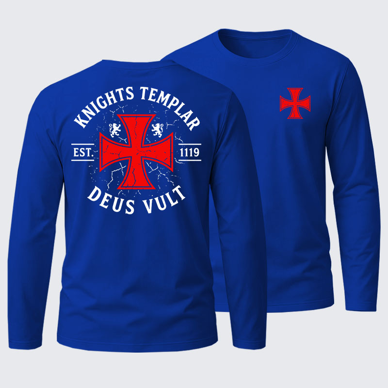 Knights Templar Deus Vult Cotton Long Sleeve T-Shirt