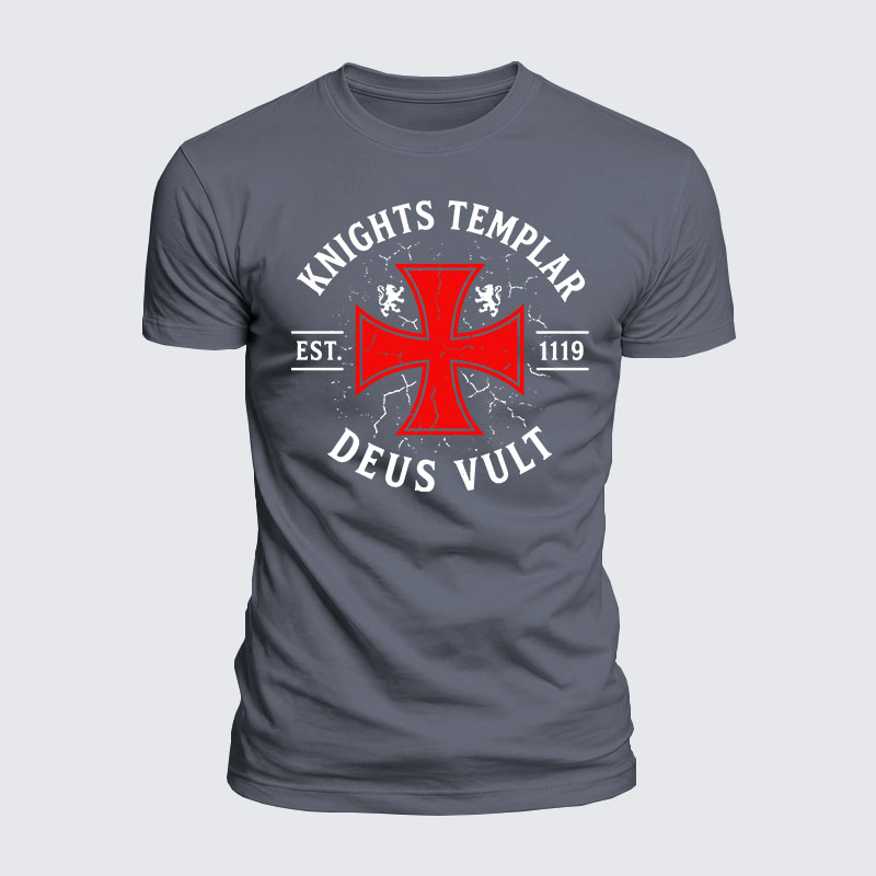 Luxe Mercerized Cotton Tee - Knights Templar Deus Vult