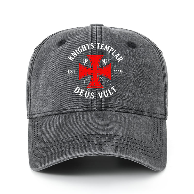 Heritage Washed Cap - Knights Templar Deus Vult