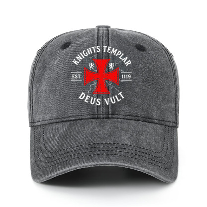 Heritage Washed Cap - Knights Templar Deus Vult