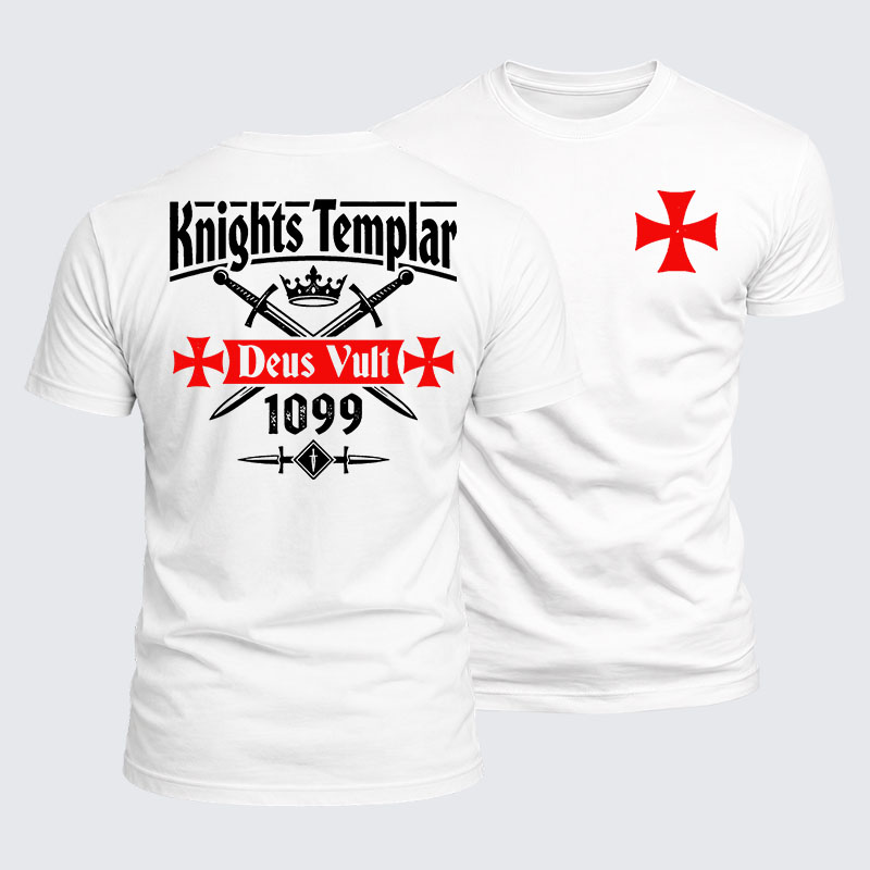 Luxe Mercerized Cotton Tee - Knights Templar Deus Vult