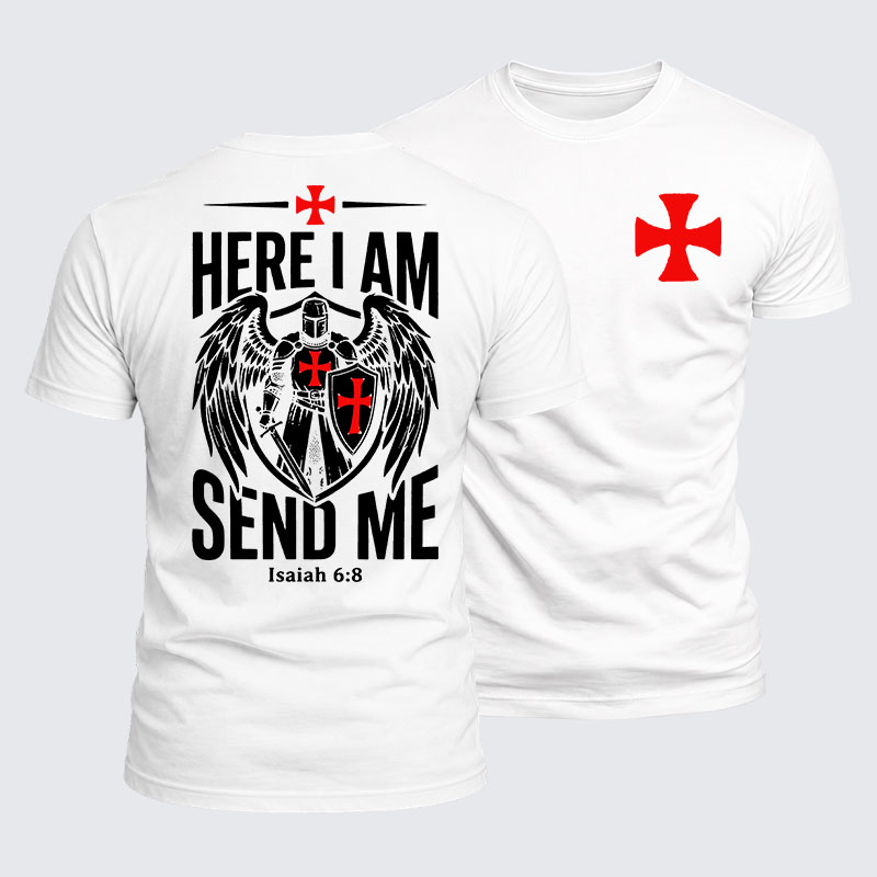 Luxe Mercerized Cotton Tee - Here I Am Send Me Knight Templar Crusader