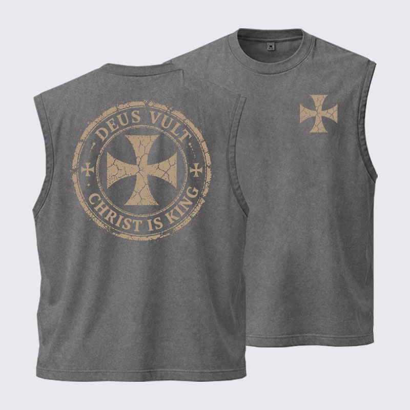 Washed Tank Top - Deus Vult Christ Is King