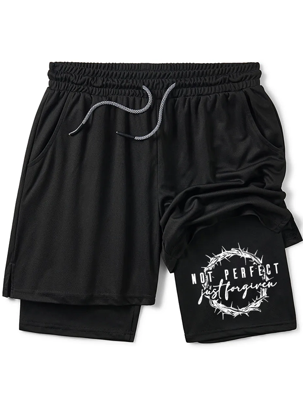Not Perfect Just Forgiven Religious Christian Performance Shorts