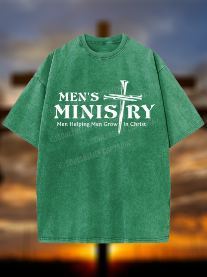 Men's Ministry ,Men Helping Men ,Church ministry Christian Washed T-Shirt
