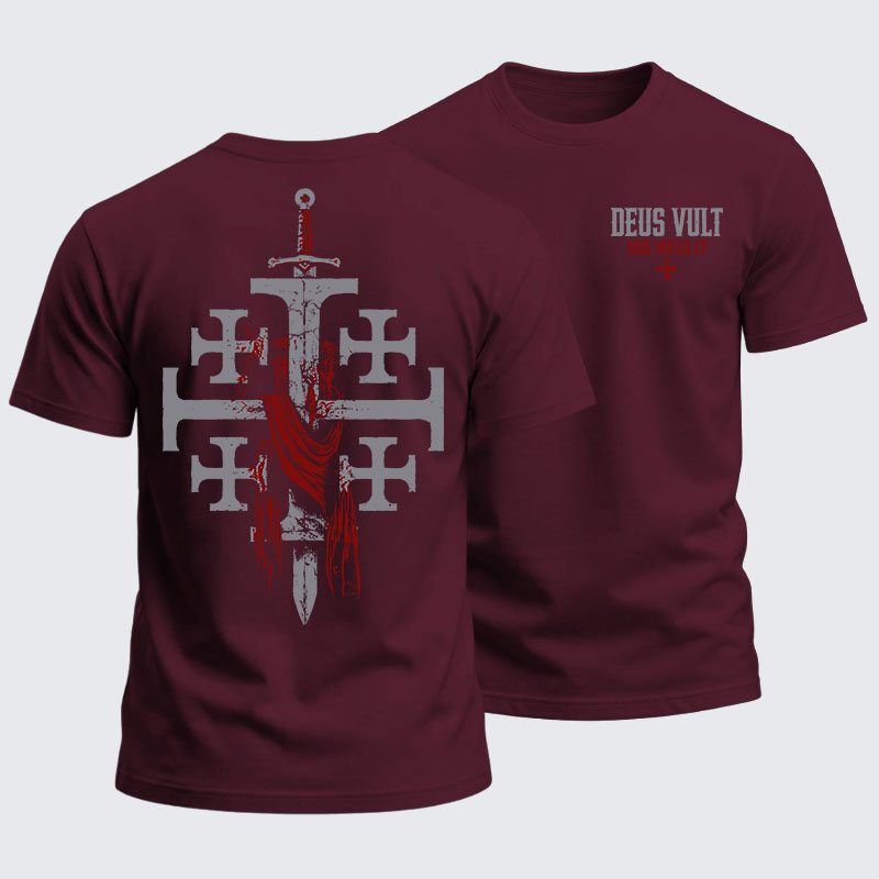 Heavyweight Cotton Tee - Deus Vult: God Wills It