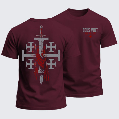 Heavyweight Cotton Tee - Deus Vult: God Wills It