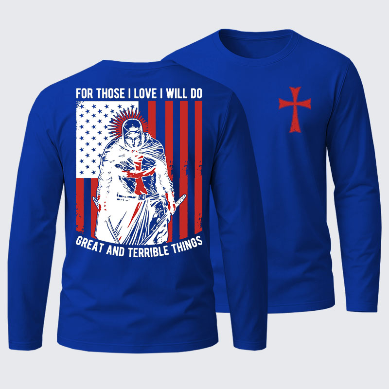 Knights Templar Crusader Cotton Long Sleeve T-Shirt