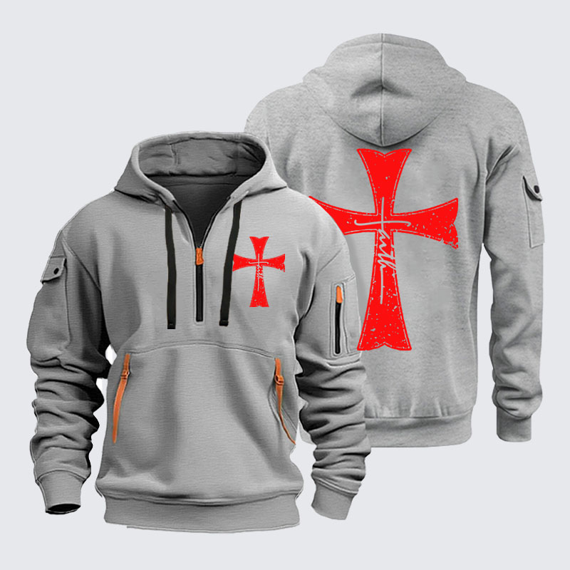 Zipper Hoodies -  Knights Templar Crusader Cross Faith