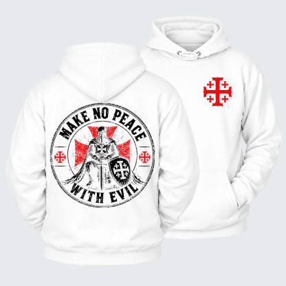 Plush Fleece-Lined Hoodie - Make No Peace With Evil