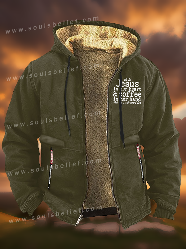 Jesus in her Heart  Jesus God Christian Zipper Hooded Jacket