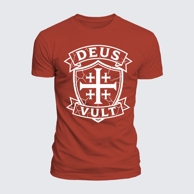 Deus Vult Jesus God Christian  – Luxe Mercerized Interlock Cotton Tee