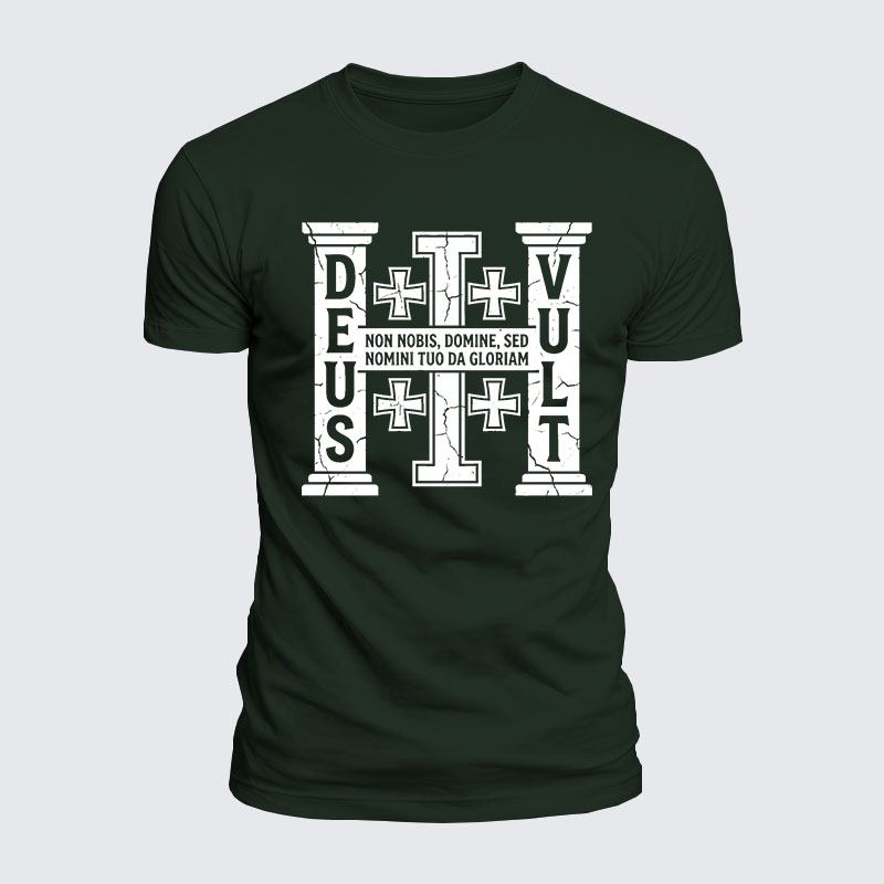 Deus Vult Jesus God Christian  – Luxe Mercerized Interlock Cotton Tee
