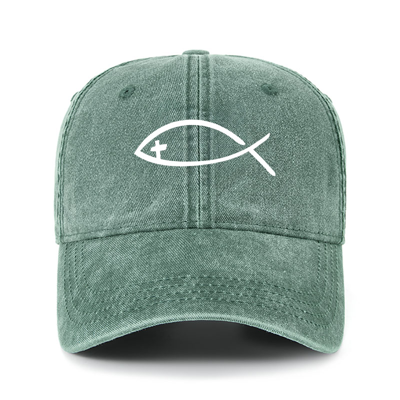 Heritage Washed Cap - Jesus Fish Christ 