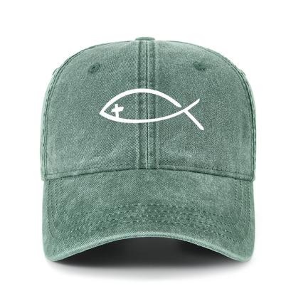 Heritage Washed Cap - Jesus Fish Christ 