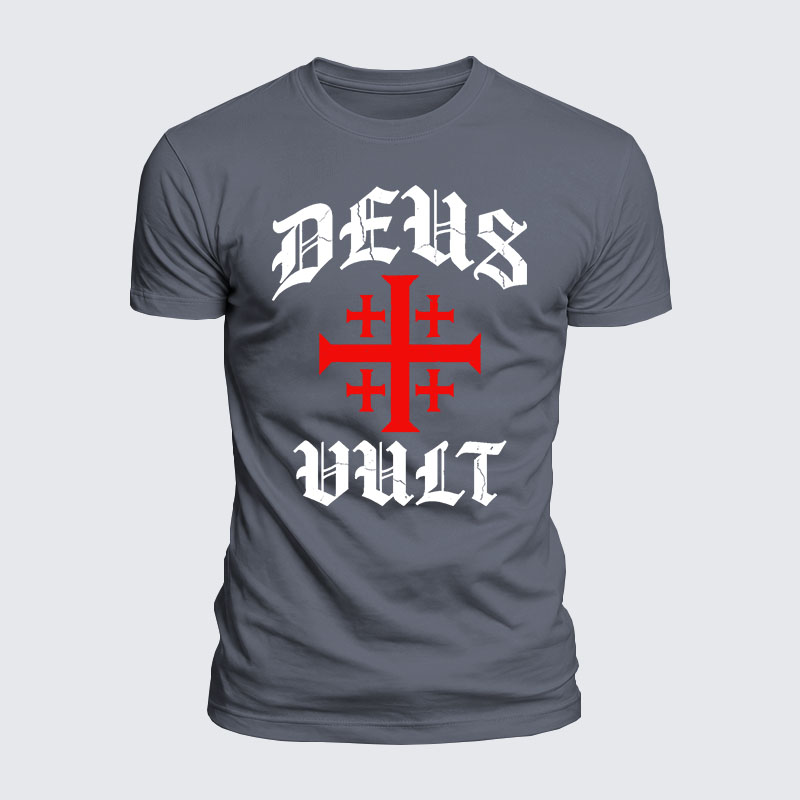 Deus Vult Jesus God Christian  – Luxe Mercerized Interlock Cotton Tee