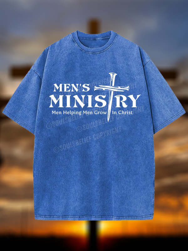 Men's Ministry ,Men Helping Men ,Church ministry Christian Washed T-Shirt
