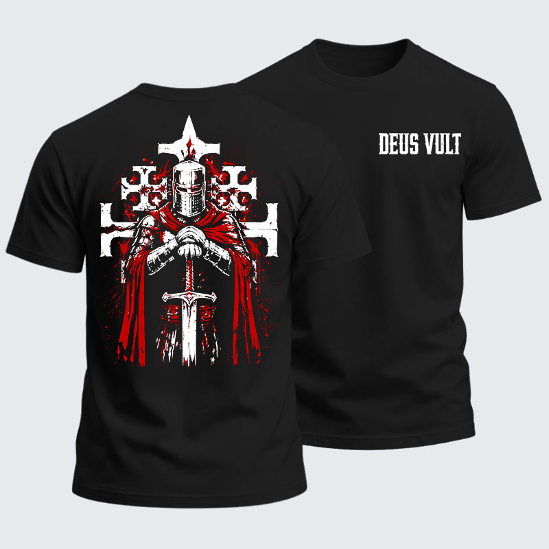Heavyweight Cotton Tee - Deus Vult: God Wills It