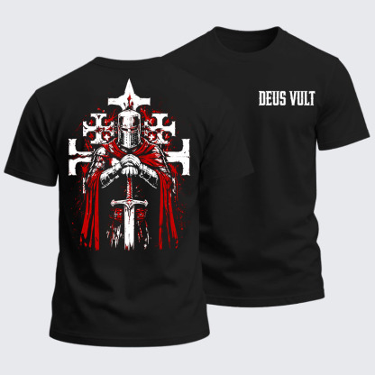 Heavyweight Cotton Tee - Deus Vult: God Wills It