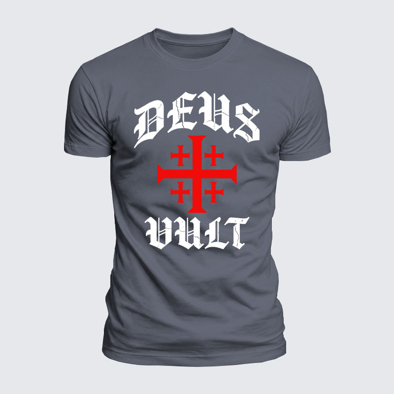 Deus Vult Jesus God Christian  – Luxe Mercerized Interlock Cotton Tee