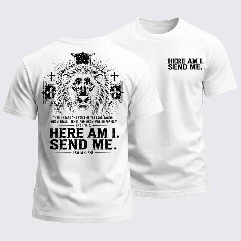Heavyweight Cotton Tee - Here I Am Send Me Isaiah 6:8
