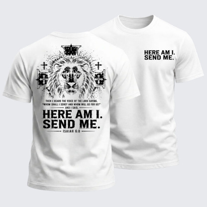 Heavyweight Cotton Tee - Here I Am Send Me Isaiah 6:8